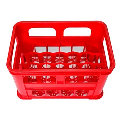 Heavy Duty houdt rode plastic bierkrat vast
